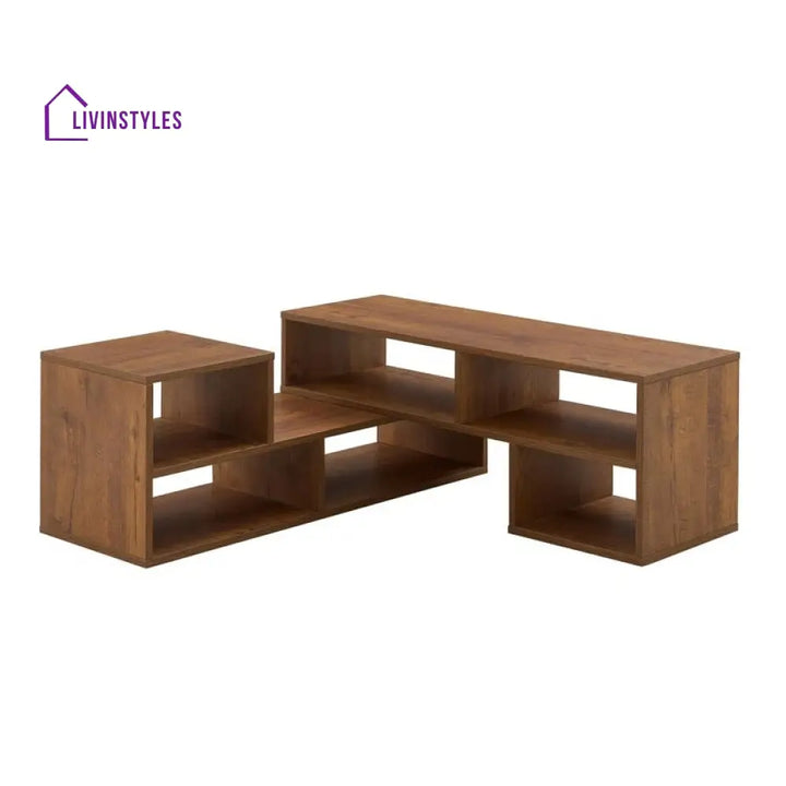 Juniper Wooden Finish Tv Unit Stand for Living Room
