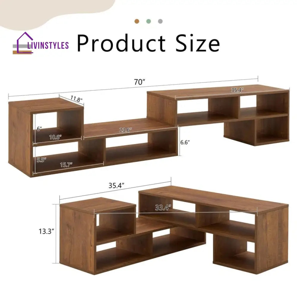 Juniper Wooden Finish Tv Unit Stand for Living Room