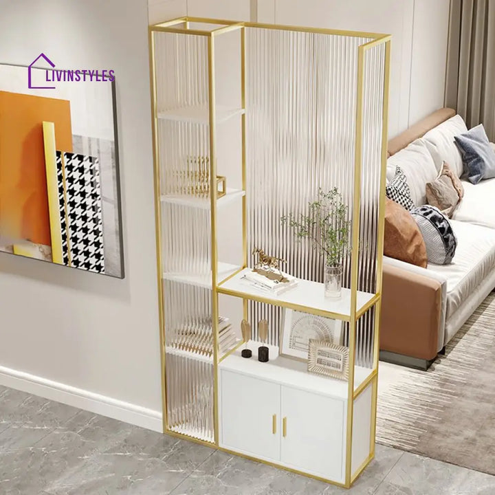 Juno Metal Room Partition for Living Area with Bookshelves