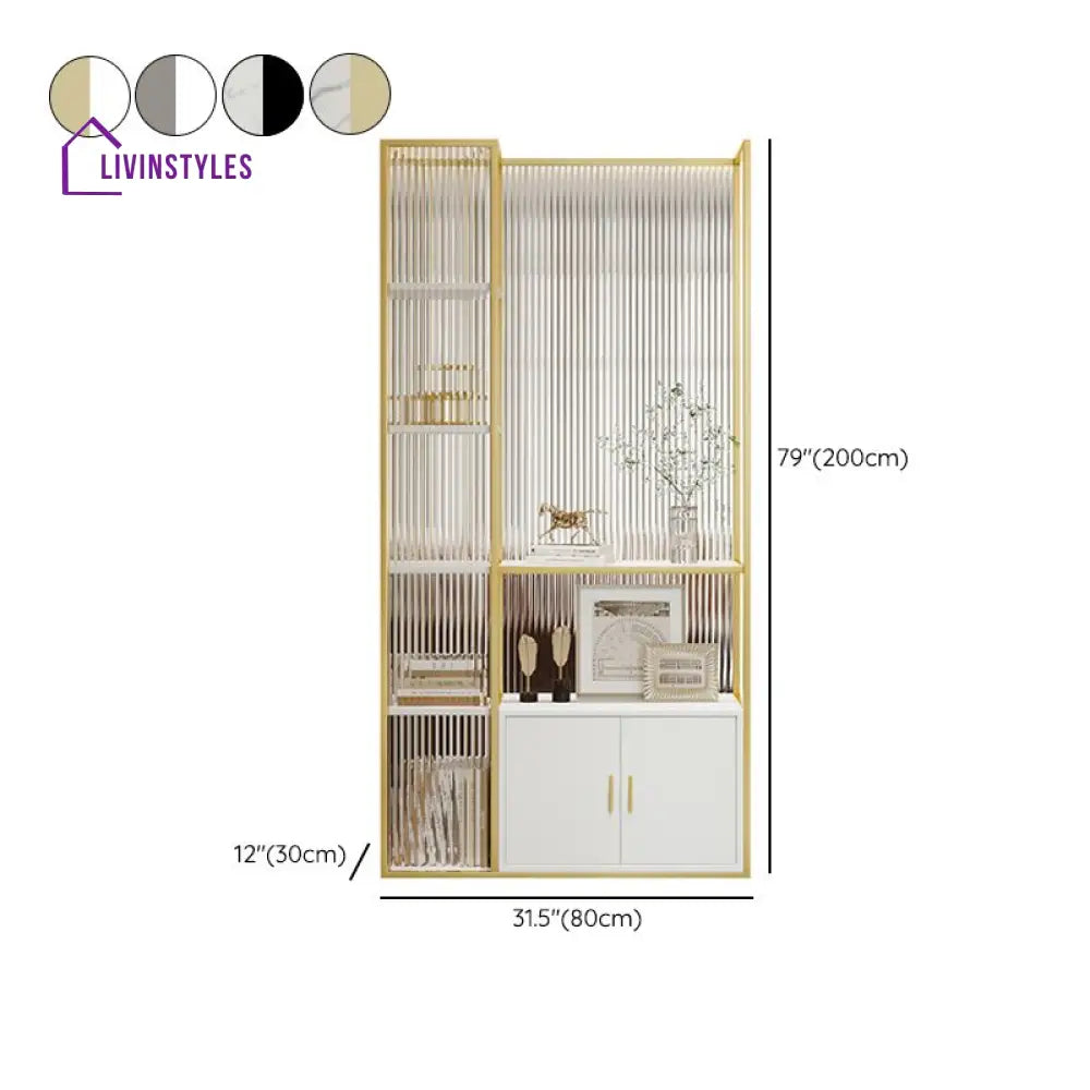 Juno Metal Room Partition for Living Area with Bookshelves
