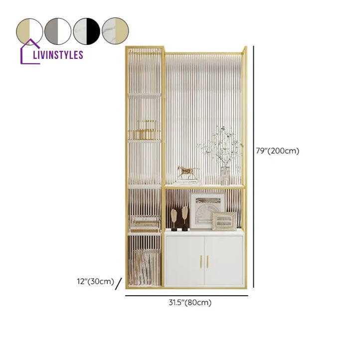 Juno Metal Room Partition for Living Area with Bookshelves