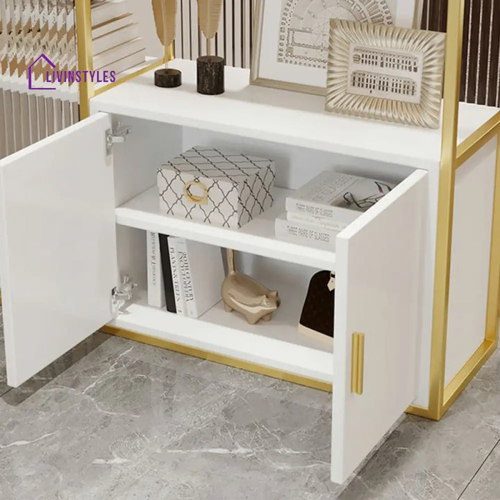 Juno Metal Room Partition for Living Area with Bookshelves