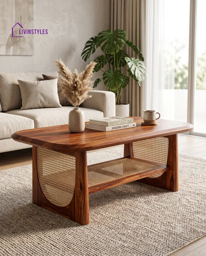 Justine Wooden Coffee Table for Living Room | Tea Table | Teapoy | Center table