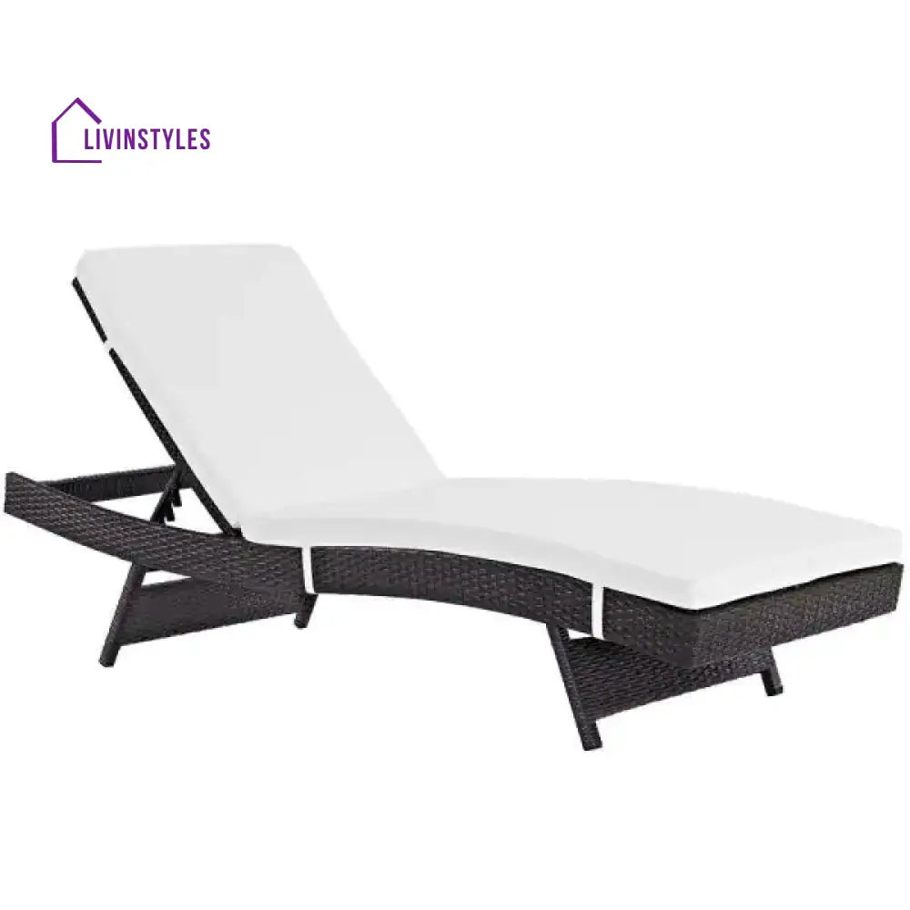 Justy Outdoor Swimming Poolside Lounger (Dark Brown) - Loungers