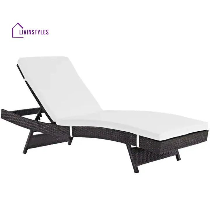 Justy Outdoor Swimming Poolside Lounger (Dark Brown) - Loungers