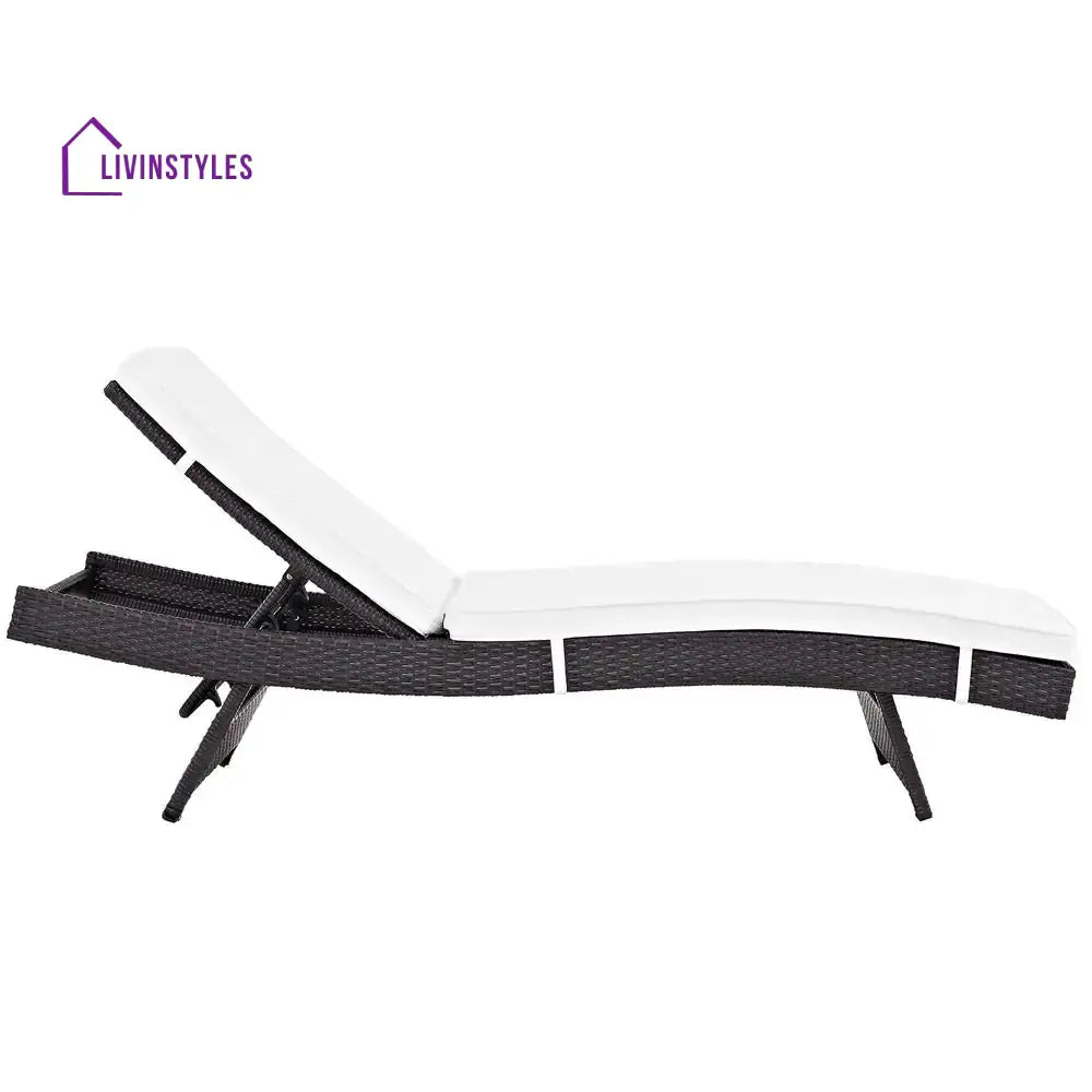Justy Outdoor Swimming Poolside Lounger (Dark Brown) - Loungers