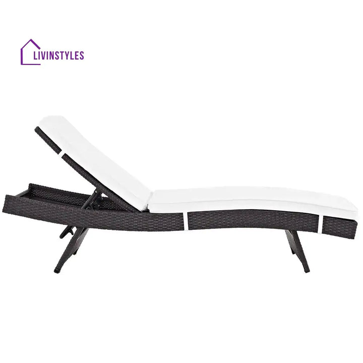 Justy Outdoor Swimming Poolside Lounger (Dark Brown) - Loungers