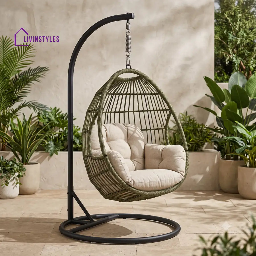 Justyna Premium MS Frame with Powder Coated Outdoor Swing Chair with Stand