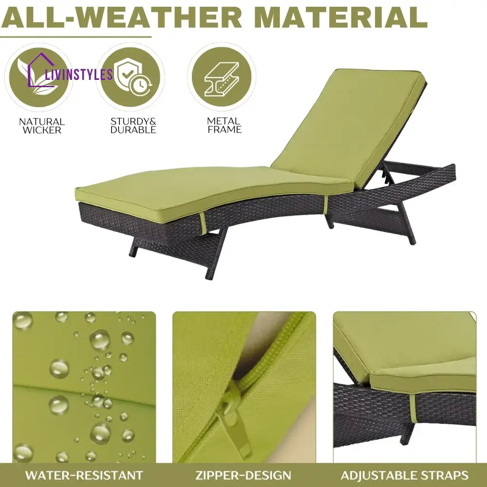 Jutta Outdoor Rattan Wicker Chaise Lounger For Poolside - Lounger Set