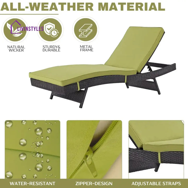 Jutta Outdoor Rattan Wicker Chaise Lounger For Poolside - Lounger Set