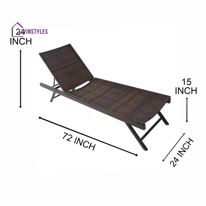 Juva Outdoor Swimming Poolside Lounger (Brown) - Loungers