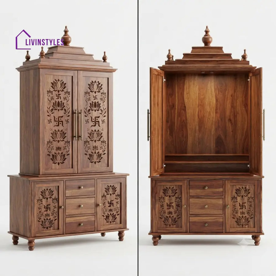 Jyotika Premium Solid Wood Home Temple | Pooja Mandir for Home