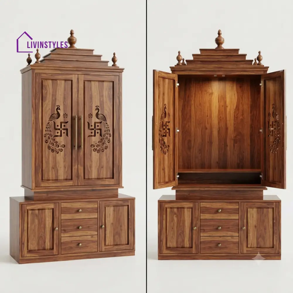 Jyotsna Premium Solid Wood Home Temple | Pooja Mandir for Home