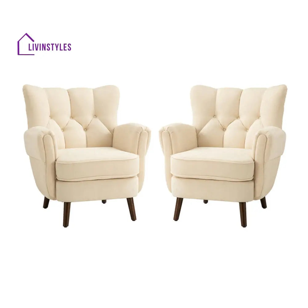 Jyotsna Solid Wood and Fabric Arm Chair | Living Room Chair | Lounge Chair