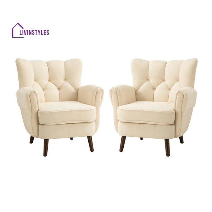 Jyotsna Solid Wood and Fabric Arm Chair | Living Room Chair | Lounge Chair