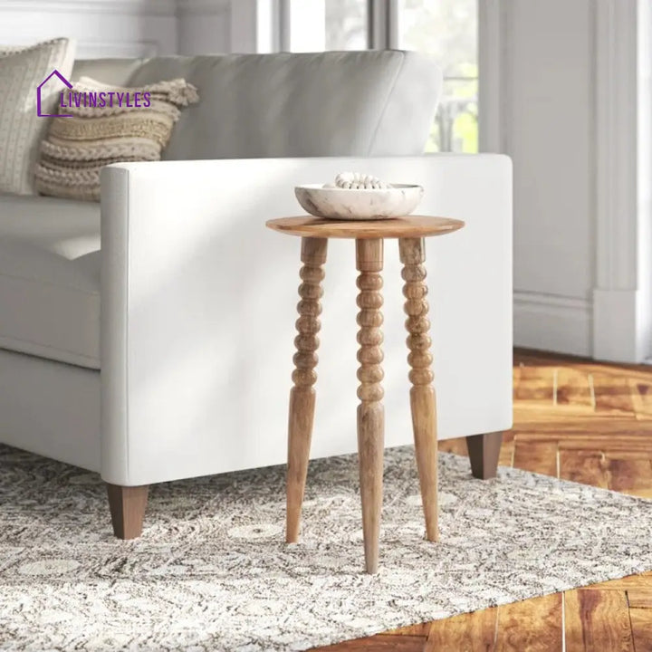 Kabir Solid Wood Drink Table | Side Table | Laptop Table