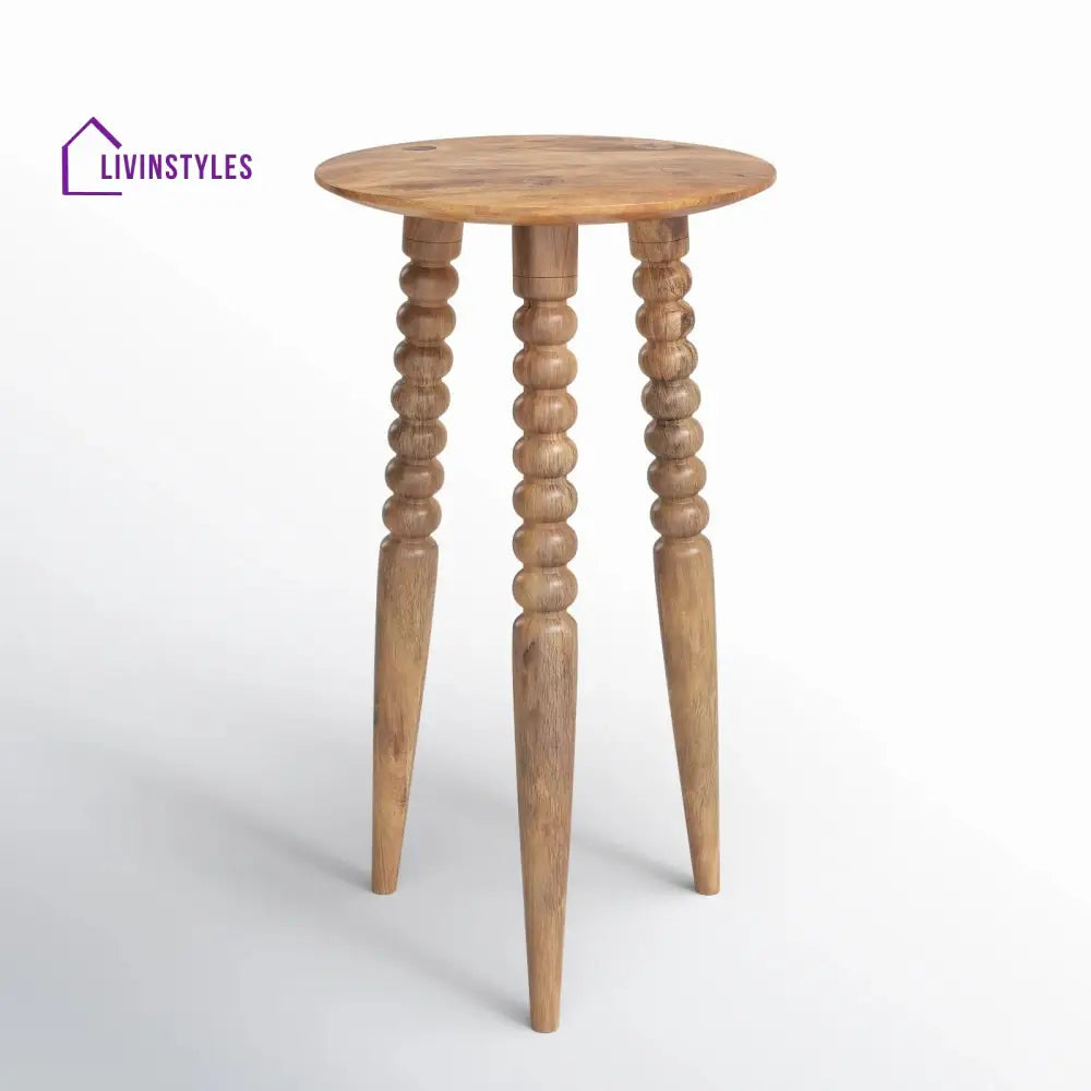 Kabir Solid Wood Drink Table | Side Table | Laptop Table