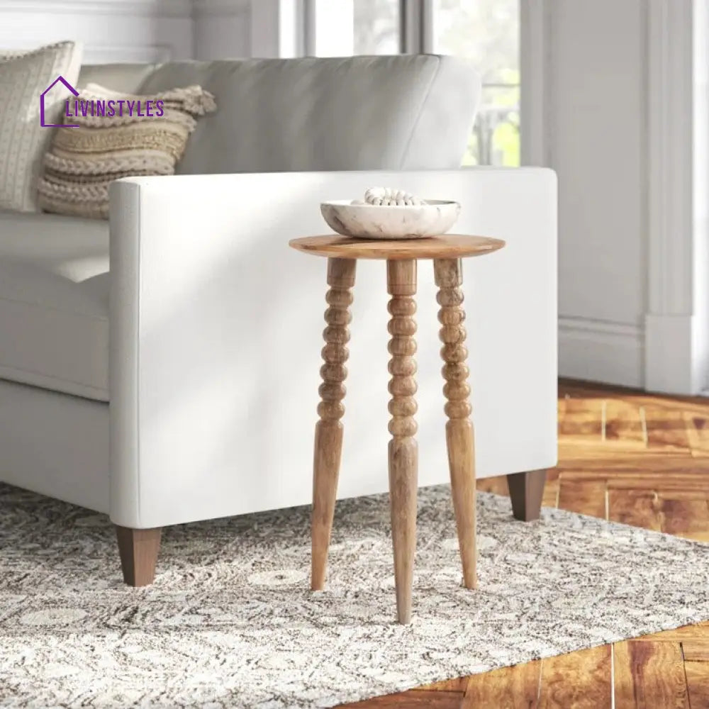 Kabir Solid Wood Drink Table | Side Table | Laptop Table