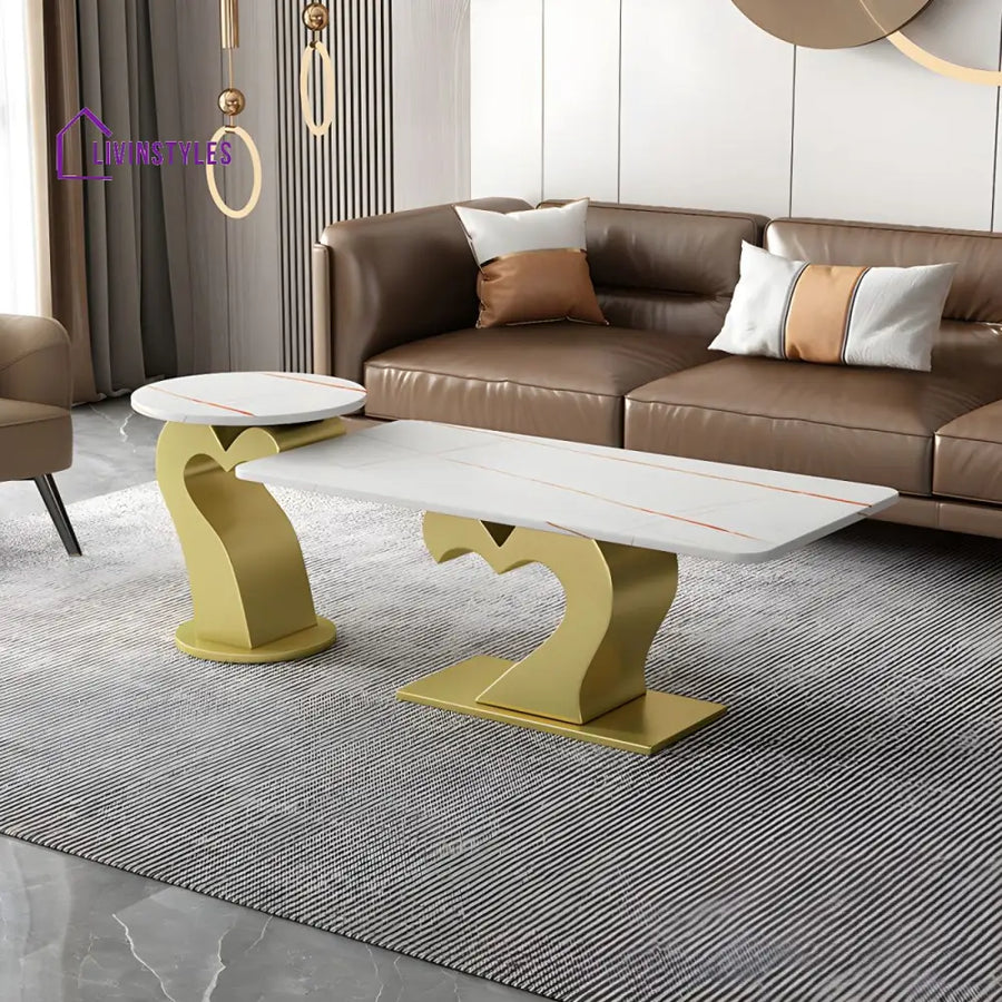 Kabir Stainless Steel Coffee Table Set | Heart Shape Coffee Table