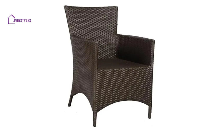 Kaddu Outdoor Patio Seating Set 4 Chairs and 1 Table Set (Dark Brown) - Coffee Table Sets