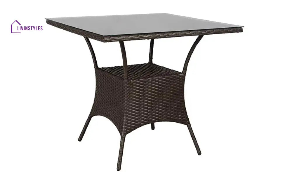 Kaddu Outdoor Patio Seating Set 4 Chairs and 1 Table Set (Dark Brown) - Coffee Table Sets
