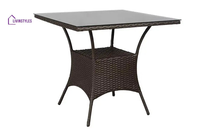 Kaddu Outdoor Patio Seating Set 4 Chairs and 1 Table Set (Dark Brown) - Coffee Table Sets