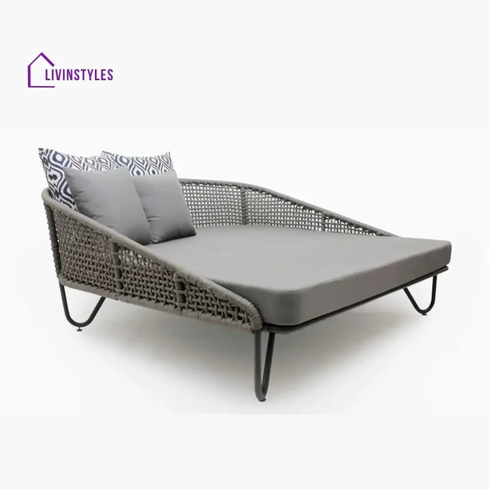 Kaelyn Outdoor Rope Patio Furniture Daybed (Grey) - Daybed