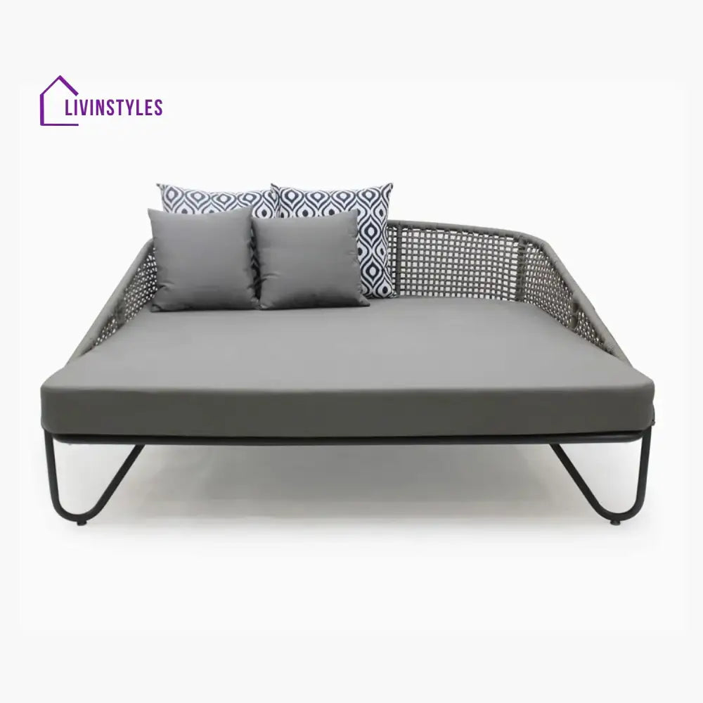 Kaelyn Outdoor Rope Patio Furniture Daybed (Grey) - Daybed