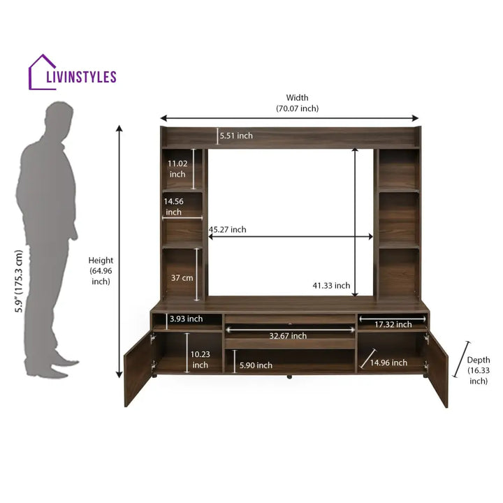 Semyon TV Unit (Walnut) Home Furniture