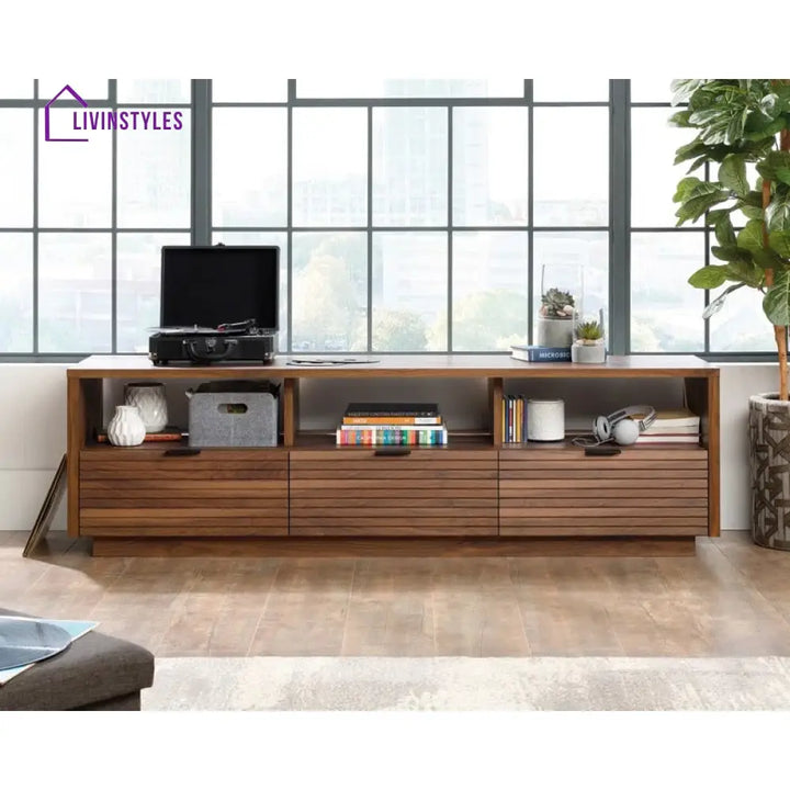 Kaia Wooden Finish Tv Unit Stand for Living Room