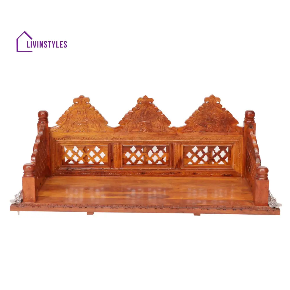 Kaira Natural Tone Wooden Indian Swing Swing