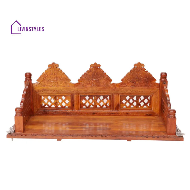 Kaira Natural Tone Wooden Indian Swing Swing