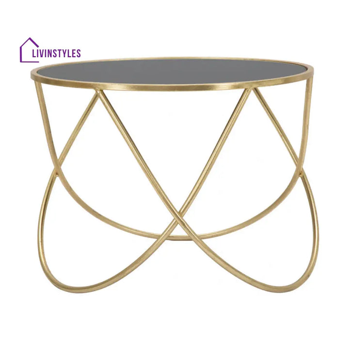 Kajal Stainless Steel Coffee Table With Glass Top