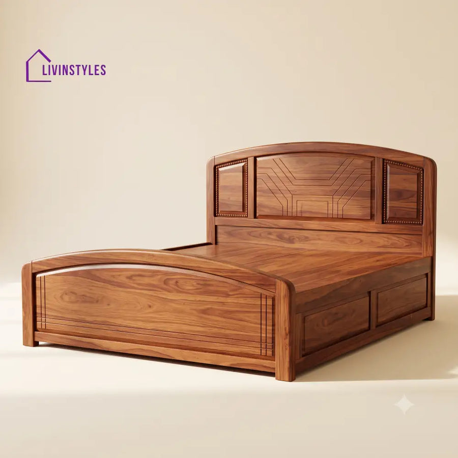 Kalaiyarasi Sheesham Wood Bed With Box Storage | Wooden Bed