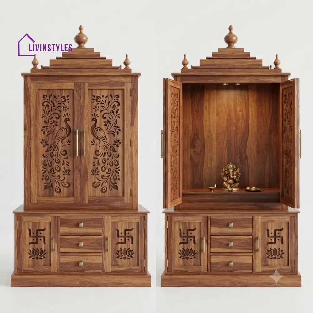 Kalpana Premium Solid Wood Home Temple | Pooja Mandir for Home