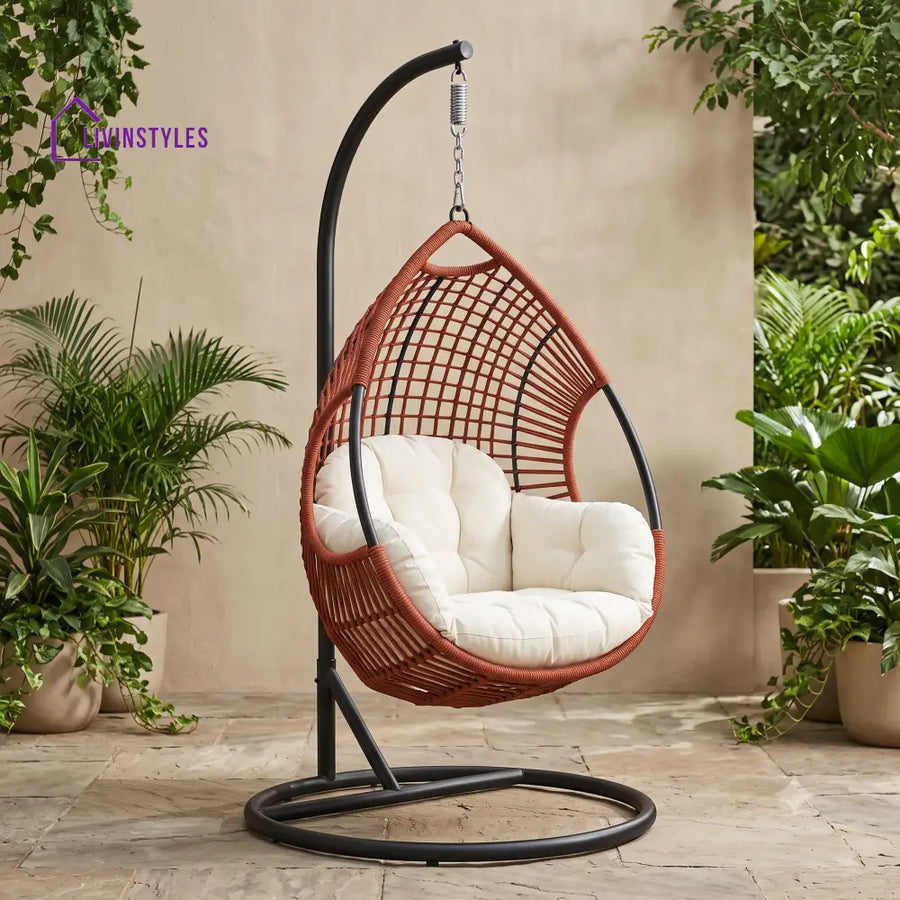 Kamil Premium MS Frame with Powder Coated Outdoor Swing Chair with Stand