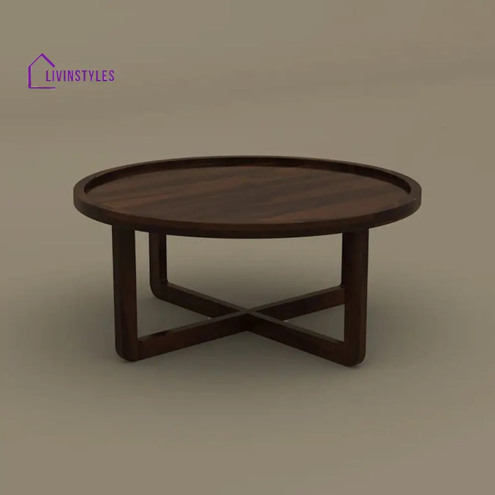 Kanak Round Coffee Table (Walnut Finish)