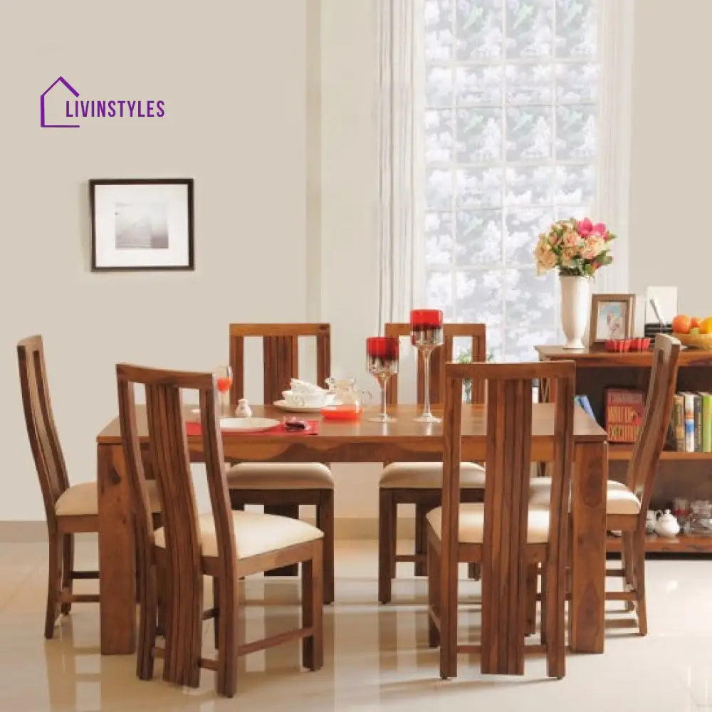 Kanika Dining Set Six Seater (Honey Finish)