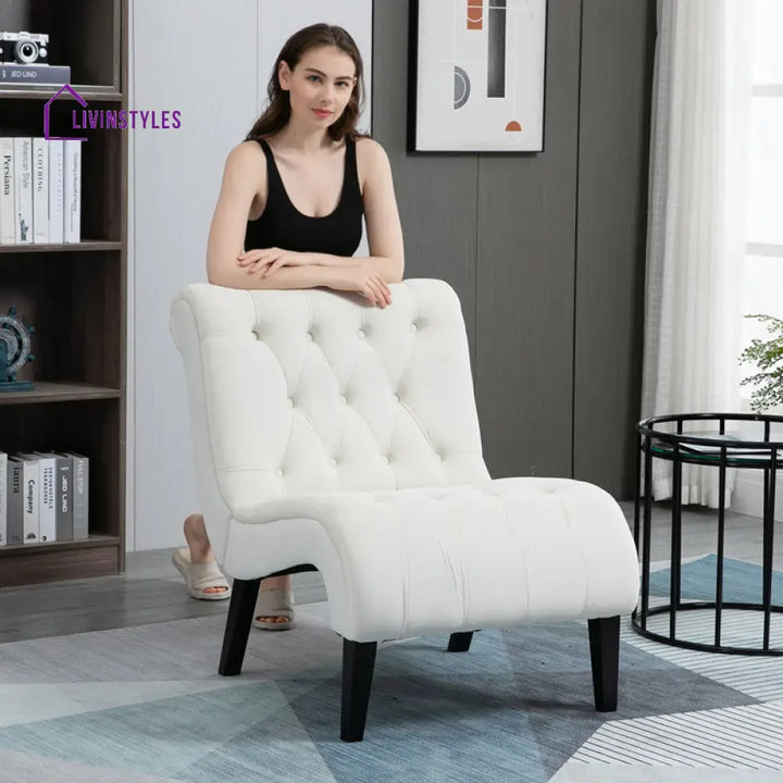 Kanishka Solid Wood and Fabric Arm Chair | Living Room Chair | Lounge Chair