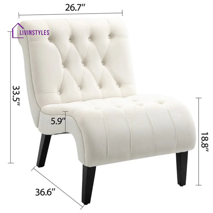 Kanishka Solid Wood and Fabric Arm Chair | Living Room Chair | Lounge Chair