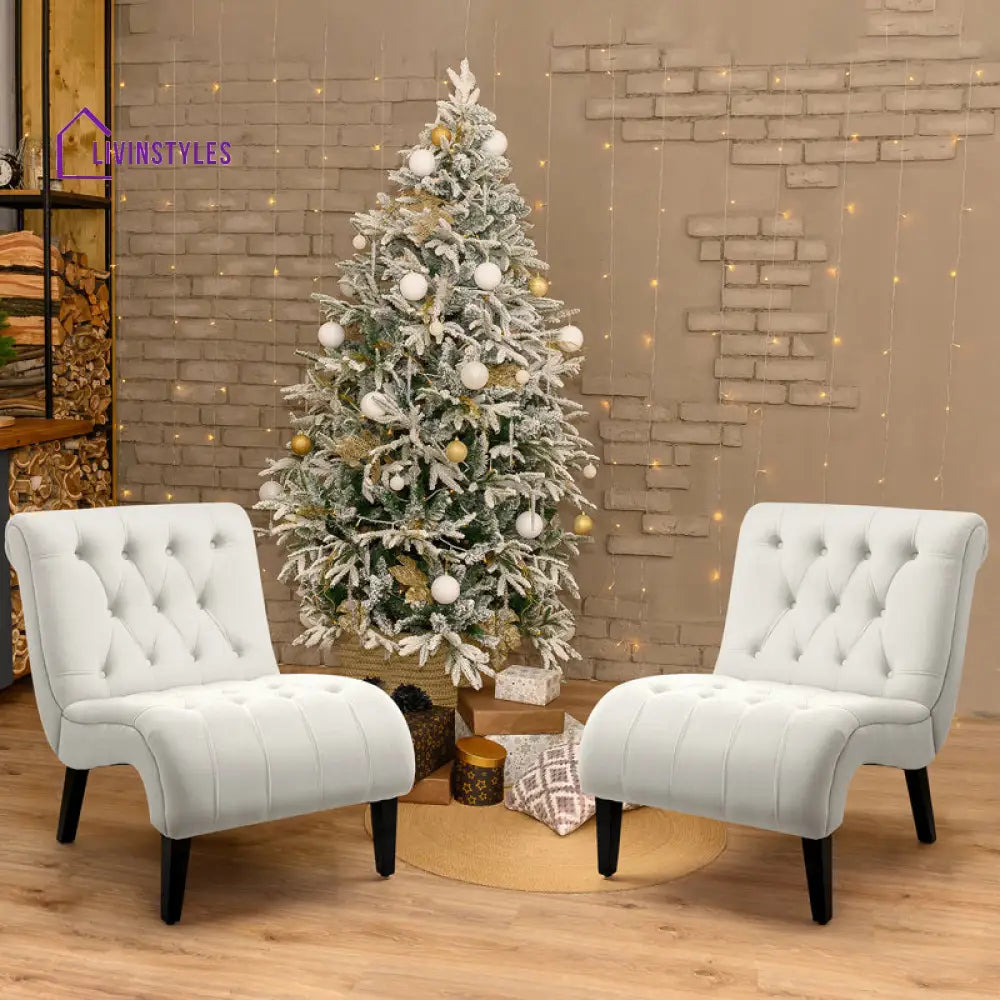 Kanishka Solid Wood and Fabric Arm Chair | Living Room Chair | Lounge Chair