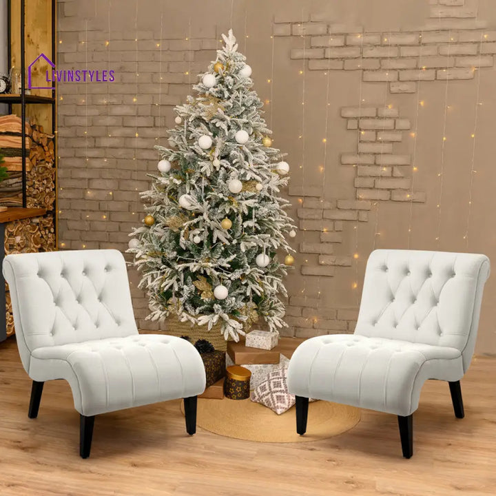 Kanishka Solid Wood and Fabric Arm Chair | Living Room Chair | Lounge Chair