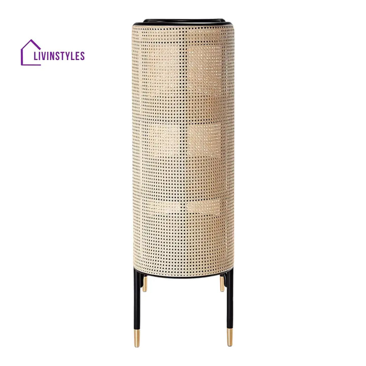 Kapiton Rattan Bookshelf Black Mango Wood & Rattan