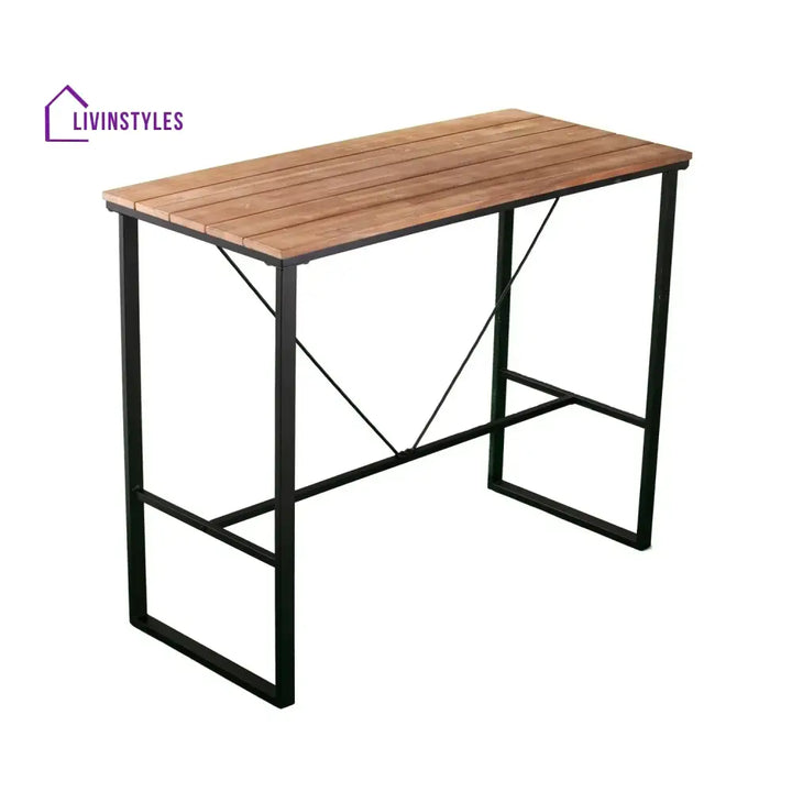 Karima Outdoor Bar Table With Wooden Top - Bar Table