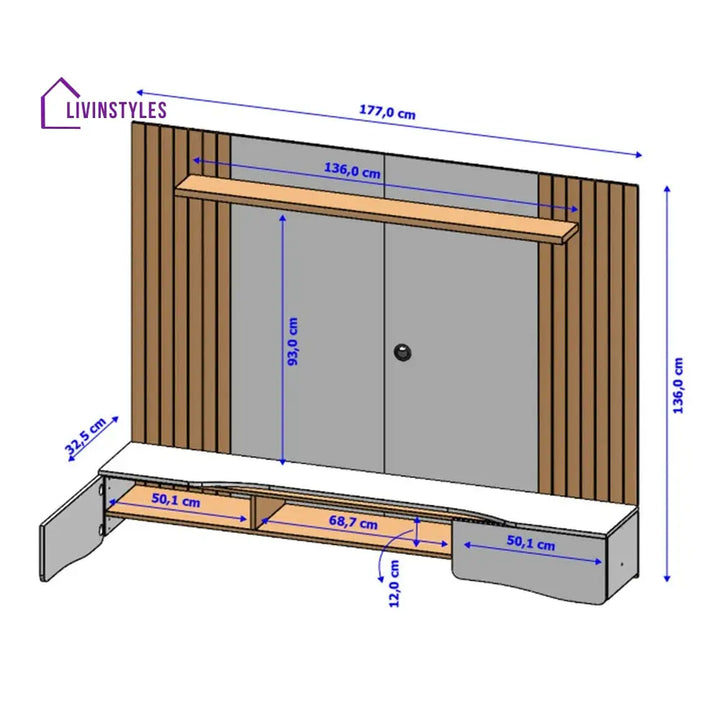 Karina Wall Mounted Tv Unit Stand for Living Room