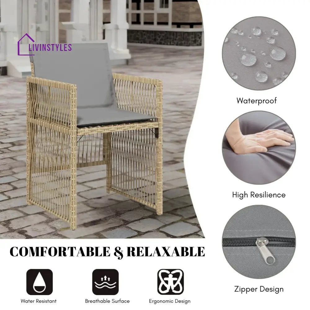Karine Outdoor Rattan Wicker Dinning Set 7-Piece - Dining Set