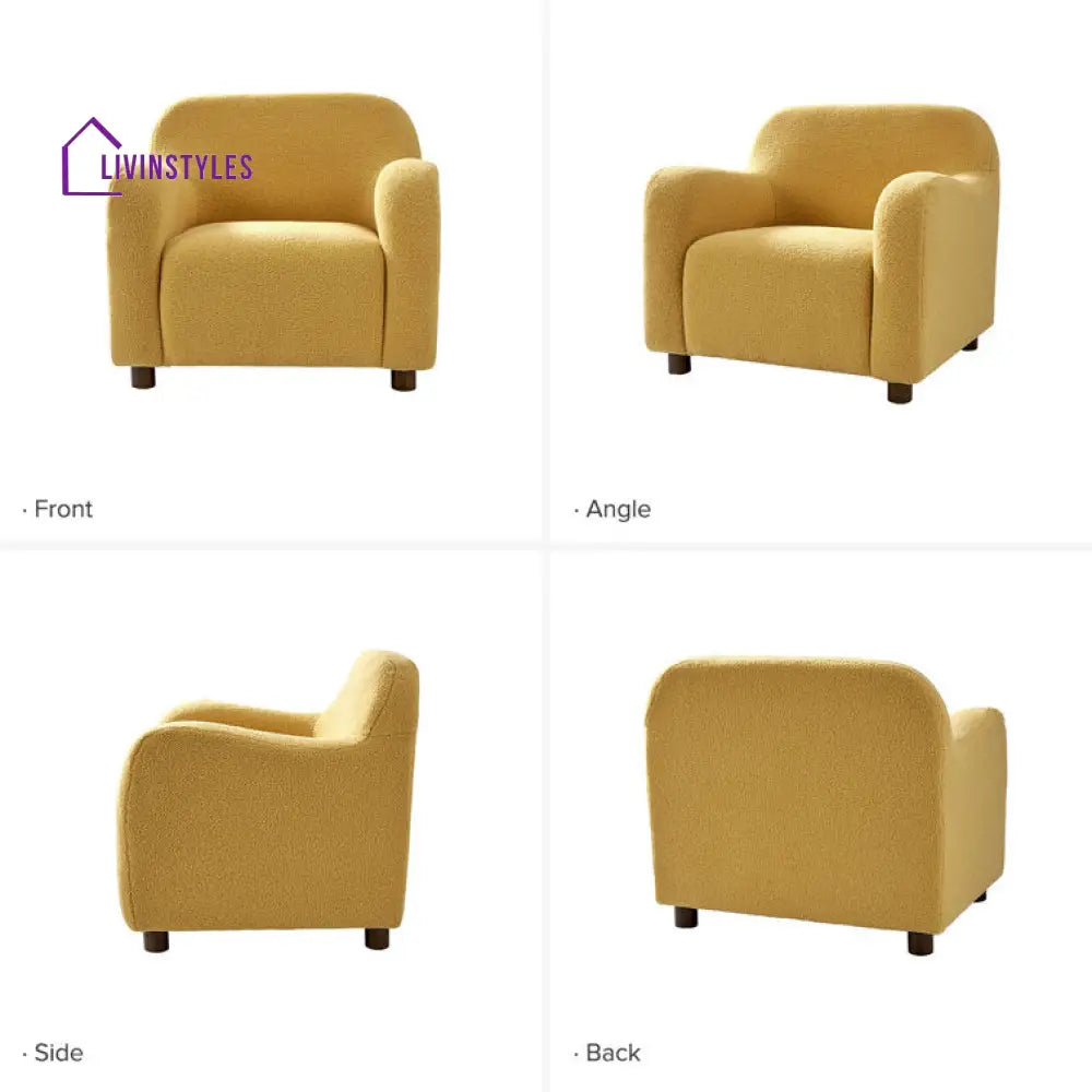 Karisha Solid Wood and Fabric Arm Chair | Living Room Chair | Lounge Chair