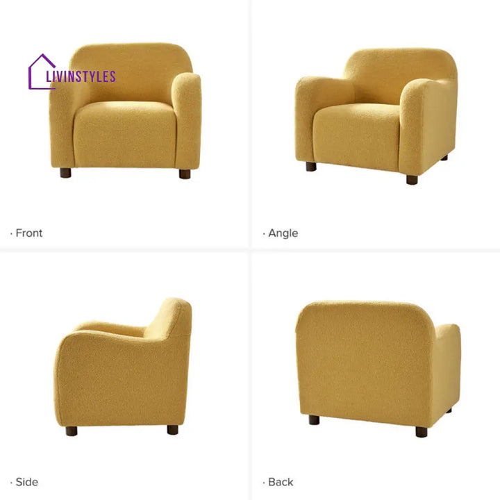 Karisha Solid Wood and Fabric Arm Chair | Living Room Chair | Lounge Chair