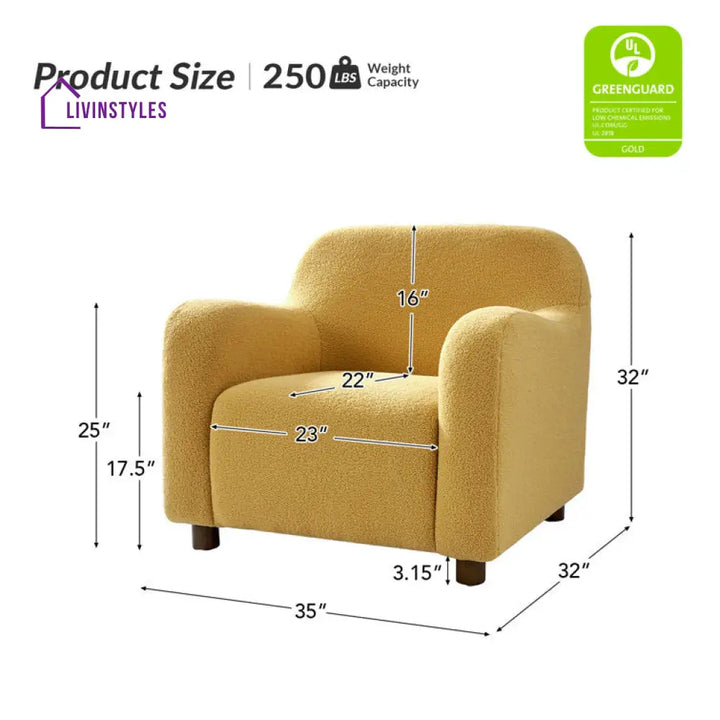 Karisha Solid Wood and Fabric Arm Chair | Living Room Chair | Lounge Chair