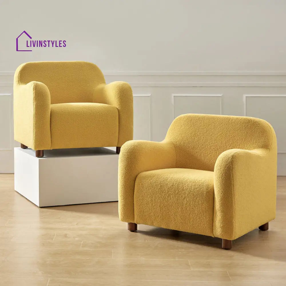 Karisha Solid Wood and Fabric Arm Chair | Living Room Chair | Lounge Chair